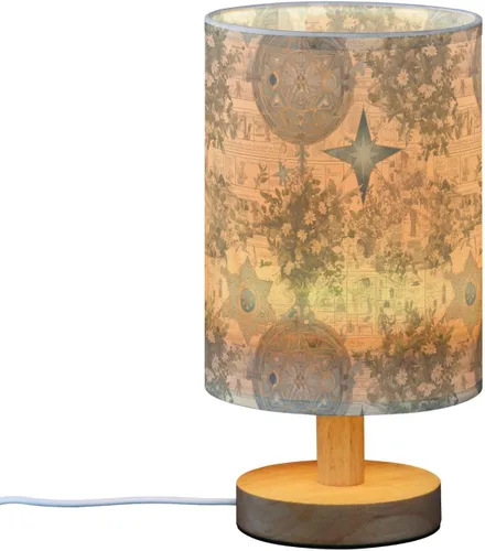 Miniatura 2 de Retro Old Books Pattern Stars Green Leaves Kids Table Lamp Night Lights for Adults for Farm Table Lamps for Kids Unique juego de lamparas de mesa