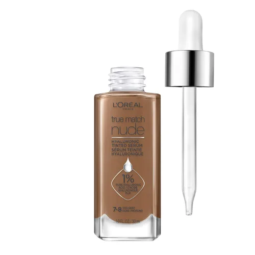 Miniatura 10 de L'Oreal Paris True Match Nude Hyaluronic Tinted Serum Foundation con 1% de ácido hialurónico, mediano 4-5, 1 onza líquida Medium 36-38