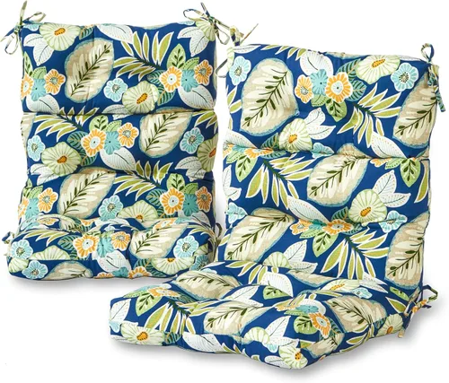 Greendale Home Fashions - Cojín para silla de respaldo alto para exteriores de 44x22 pulgadas (2 unidades), diseño floral de magnolia Magnolia Floral