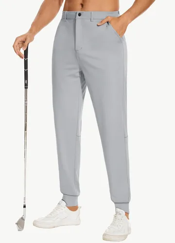 Miniatura 2 de JIM LEAGUE Pantalones deportivos de golf para hombre, con trabillas para cinturón, ajustados, elásticos, para trabajo, viajes, casual, corte cónico