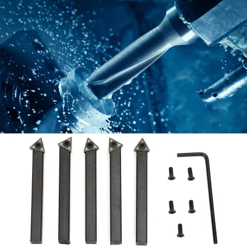 Miniatura 4 de Juego de 5 piezas de insertos de carburo indexables de 1/4 pulgadas, broca de herramientas de torno de carburo, broca de inserción de herramientas