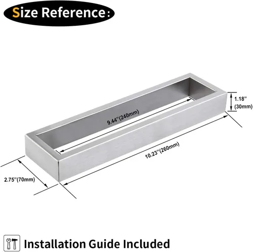 Miniatura 6 de Toallero de mano SUS 304 de acero inoxidable para baño, cocina, garaje, resistente, montado en la pared, acabado cepillado