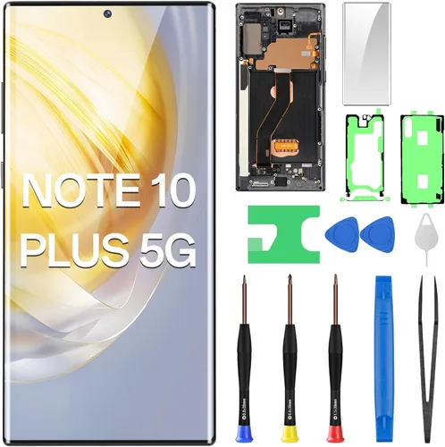 Miniatura 7 de Para Samsung Galaxy Note 10 Plus 5G OLED Reemplazo de pantalla con Aura Marco Blanco Pantalla OLED Touch Digitalizador Montaje Completo Fix Glass