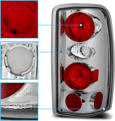 Miniatura 3 de AmeriLite Juego de luces traseras de freno cromadas de repuesto para Chevy Suburban/Tahoe - lado del pasajero y del conductor Cromo
