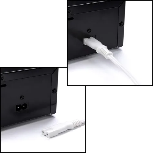 Miniatura 5 de THE CIMPLE CO Cable de alimentación polarizado blanco de 2 clavijas de 3 pies – Cable de alimentación de CA con enchufe cuadrado/redondo
