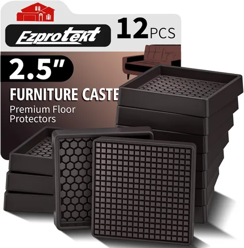 Miniatura 50 de Ezprotekt Almohadillas Antideslizantes para Muebles, 8 Piezas Copas de Ruedas de Goma Antideslizantes de 2.5", Posavasos Antideslizantes