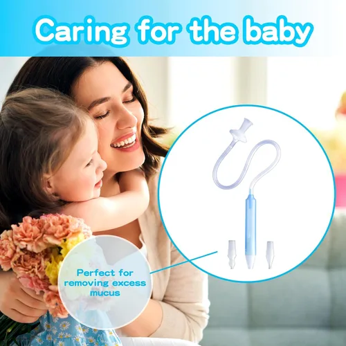 Miniatura 4 de Aspirador nasal para bebés con 25 filtros de higiene, puntas de silicona suave, pinzas de limpieza de nariz para bebés y niños pequeños Azul