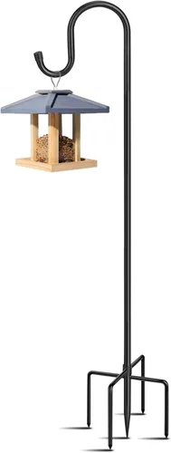 Ganchos de pastor ajustables para exteriores con base de 5 puntas, ganchos de pastor para poste de soporte exterior para comedero de colibríes para