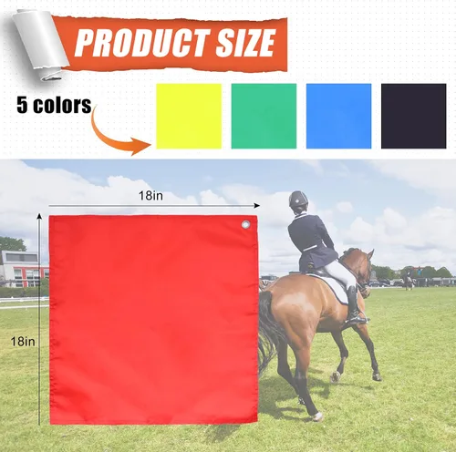 Miniatura 3 de 5 banderas de entrenamiento de caballos y poste telescópico de 55 pulgadas con gancho para lanzarse, bandera retráctil de equipo de entrenamiento