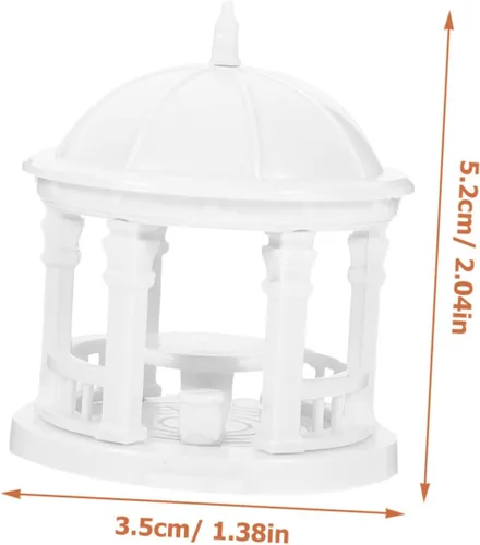 Miniatura 2 de TOYANDONA 2 piezas mini valla Gazebo decoración del hogar paisaje miniatura figura paisaje miniatura ornamentos de paisaje pagoda modelo decoración