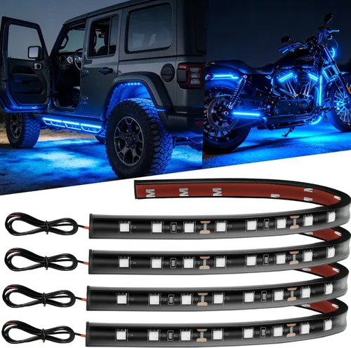 Tira de luz LED de 12 V de 12.7 pulgadas, impermeable, color azul, tiras de luz LED para automóvil, carrito de golf, motocicletas, camiones, barcos,