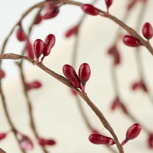 Miniatura 3 de Guirnalda artificial de una sola enredadera de arándano rojo con bayas rústicas, decoración de casa de campo para arreglos de mesa, chimenea