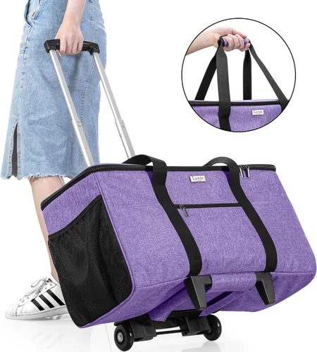 Miniatura 5 de LUXJA Bolsa con ruedas compatible con Cricut Maker (Explore Air) y fácil de presionar (9 x 9 pulgadas), funda de transporte para máquina troquelada
