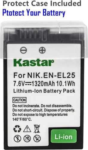 Miniatura 2 de Kastar Paquete de 1 batería EN-EL25 y cargador USB LTD2 de repuesto para Nikon EN-EL25, ENEL25 EN-EL25a, batería 4241, cargador Nikon MH-32 y Nikon