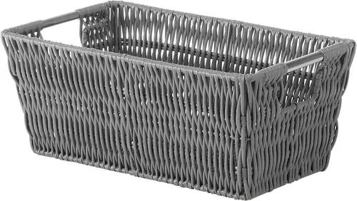 Whitmor Rattique - Canasto para estante pequeño, gris