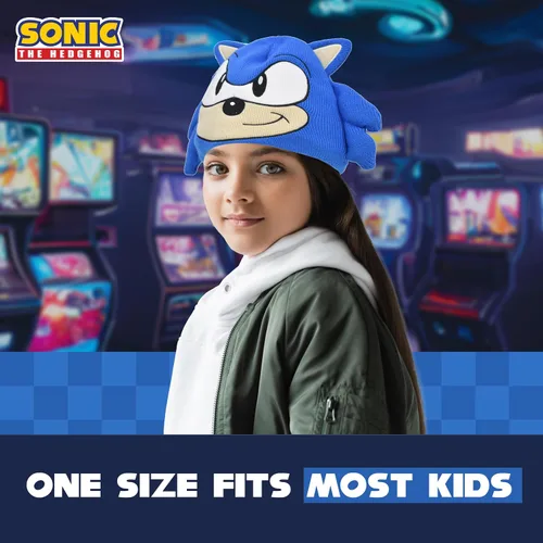 Miniatura 5 de Concept One Sonic The Hedgehog - Conjunto de gorro y guante, gorro y guantes de invierno de punto para niños