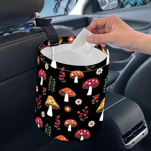 Miniatura 24 de Papelera portátil reutilizable impermeable para automóvil, organizador de vehículos multiusos, esenciales para viajes por carretera (abeja)
