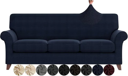 Miniatura 10 de ZNSAYOTX Fundas para sillas de sala de estar con brazos antideslizantes y elásticas para sillón, fundas de elastano para sillón, fundas protectoras