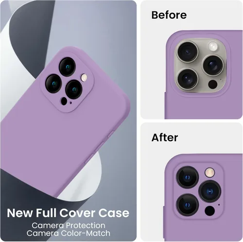 Miniatura 3 de FireNova Funda diseñada para iPhone 15 Pro, funda de teléfono de silicona mejorada [protección de cámara] con [2 protectores de pantalla], forro