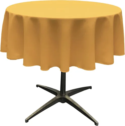 Miniatura 23 de LA Linen - Mantel redondo lavable de popelina de poliéster, resistente a manchas y arrugas, 51", mantel de tela para comedor, cocina, fiesta, Negro