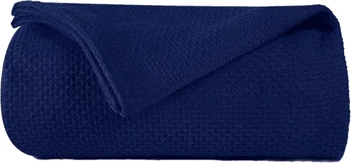 Miniatura 11 de BOUTIQUO - Manta para cama 100% algodón, térmica transpirable, tamaño Full - Queen, suave manta de nido de abeja 90"x90", manta de cama de algodón