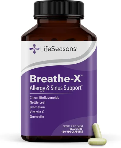 Miniatura 7 de Breathe-X - Suplemento para Alivio de Alergia y Senos - Apoya los Senos y el Malestar Nasal - Sin Somnolencia y de Acción Rápida - Quercetina