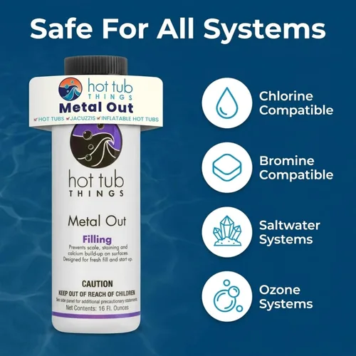 Miniatura 5 de Hot Tub Things Control de metal, manchas y incrustaciones, elimina los iones de hierro y cobre y calcio del agua del spa y la bañera de hidromasaje