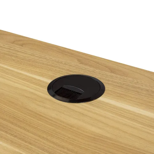 Miniatura 3 de Progressive Automations Ojal de escritorio de pie de 3.5 pulgadas de diámetro para agujero de 3.15 pulgadas, organizador de cables redondo, Negro