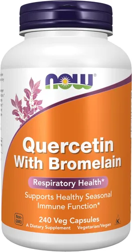 Miniatura 8 de NOW Foods Suplementos, Quercetina con Bromelina, Sistema Inmunológico Equilibrado*, 120 Cápsulas Vegetales
