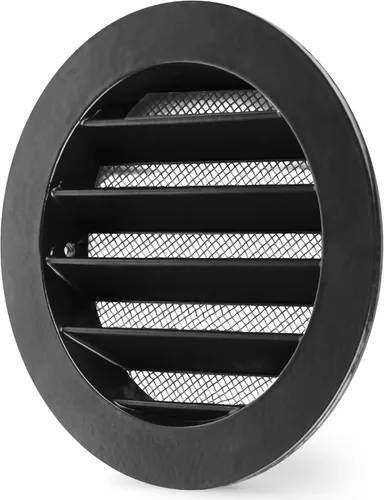 Miniatura 13 de calimaero® WSGB Rejilla de Ventilación de Aire de Metal Redondo Negro de 5 Pulgadas con Persiana Plana y Malla Antimoscas Compatible Solo