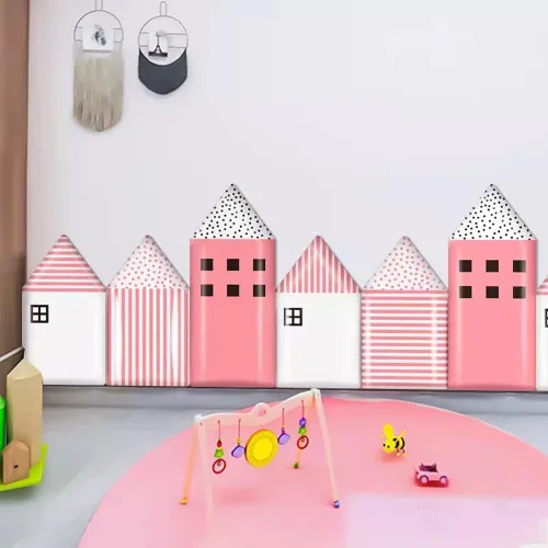 Miniatura 2 de Paneles de pared 3D autoadhesivos, suave adhesivo de pared anticolisión, acolchado de pared, panel de pared grueso empalmado de bricolaje, utilizado
