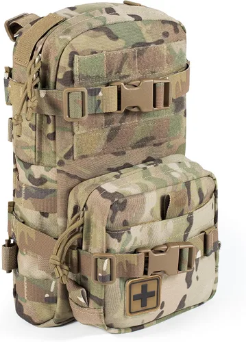Miniatura 9 de Paquete de Hidratación Táctica Pequeña MOLLE Transportador de Vejiga de Agua para Exteriores para Chaleco Mochila, Negro, Pequeño, Mochilas Daypack