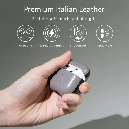 Miniatura 2 de Alto Funda protectora de cuero para Airpods 3, funda de carga, accesorios de cuero de anilina italiana para Apple AirPods 3 hombres y mujeres