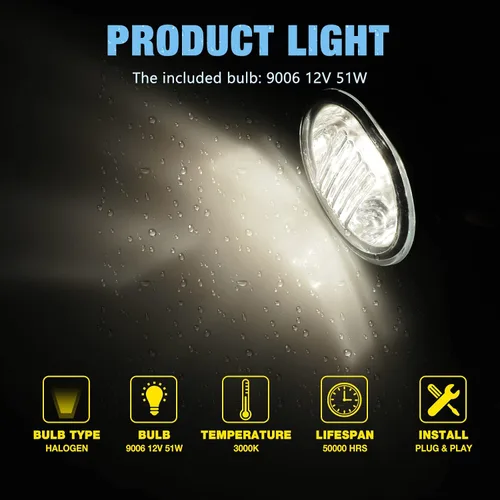 Miniatura 6 de Luces antiniebla aptas para Toyota Matrix 2003-2008 (no compatible con 07-08 Matrix XRS), Pontiac Vibe 2003-2008 Conjunto de luz antiniebla 2 piezas