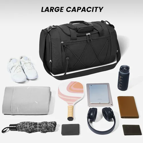 Miniatura 6 de Vorspack Bolsa de gimnasio para hombres Bolsa de lona de 151821 pulgadas para viajes, bolsa de lona ligera para artículos personales, bolsa