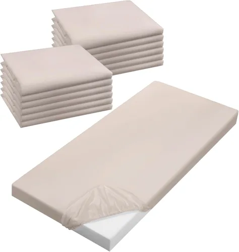 VitalCozy 12 Pcs Daycare Cot Sheets for Sleeping Bulk 48 x 24 Inch Standard Size Preschool Soft Breathable Nap Rest Mat Crib Sheet for Kids Baby