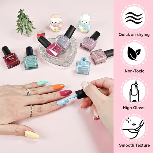 Miniatura 3 de JODSONE Juego de esmaltes de uñas de secado rápido de 32 colores de 0.17 onzas líquidas, juego de esmalte de uñas de San Valentín con 1 capa
