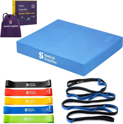 SPECIAL SUPPLIES Juego de tabla de equilibrio y correa de yoga con bandas de ejercicio para estiramiento, entrenamiento de estabilidad, fitness,
