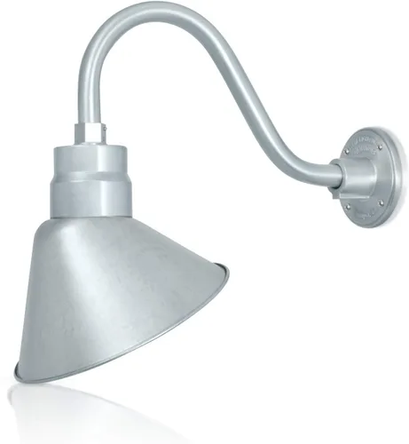 Miniatura 22 de Lámpara de señal de cuello de cisne con pantalla angular negra satinada de 10 pulgadas con brazo de extensión largo de 22 pulgadas, aplique de pared