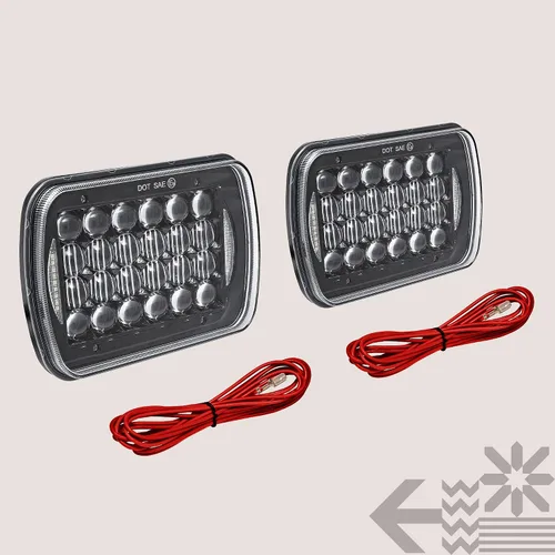 Miniatura 8 de TRUE MODS 7x6 5x7 H6054 Faros LED negros H4 2B1 Reemplazo de haz sellado Lámpara de cabeza para Jeep Wrangler YJ Cherokee XJ Chevy Express Ford