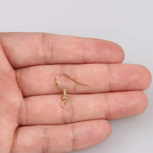 Miniatura 4 de 50 ganchos para aretes de oro de 14 quilates, suministros hipoalergénicos para hacer joyas con anzuelo, cables de oreja, accesorios y accesorios