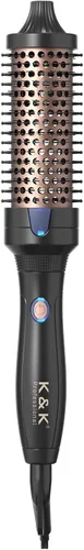 Miniatura 10 de K&K Cepillo rizador de cerámica turmalina iónica de 1.5 pulgadas con voluminizador - Cepillo caliente que crea volumen en las raíces y rizos Rosa