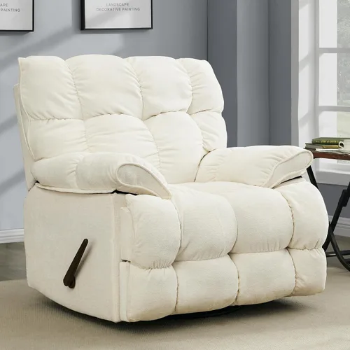 Miniatura 13 de Silla reclinable mecedora extra grande, sillón reclinable con giro eléctrico para sala de estar, reclinables mecedores acolchados extra anchos