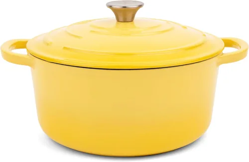 Miniatura 17 de Larder & Vine Horno holandés de hierro fundido esmaltado de 5.7 cuartos de galón con tapa, horno holandés para masa madre y hornear pan, esmalte