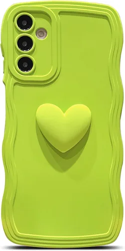 Miniatura 16 de Funda para Samsung Galaxy S22 para mujer, linda funda Kawaii 3D Love Heart color sólido rizado ondulado lente de cámara cubierta a prueba de golpes