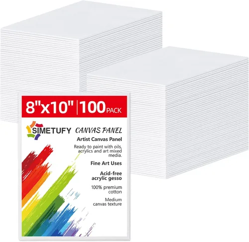 Miniatura 9 de Simetufy Paquete de 42 Tableros de Lienzo Planos para Pintura de 11 x 14 pulgadas - Paneles de Lienzo 100% Algodón Imprimados con Gesso Libres