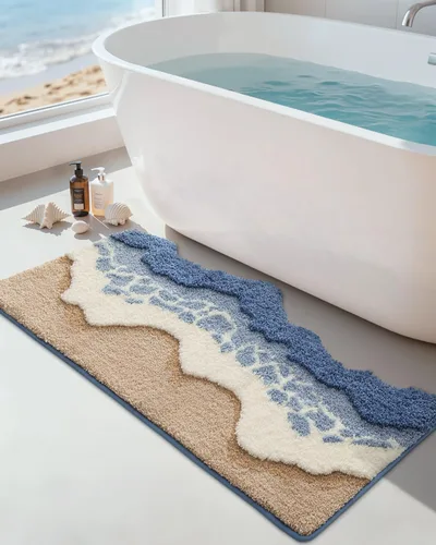 Miniatura 16 de DEXI Leaf - Alfombras de baño Monstera, 23.5 x 31.5 pulgadas, suaves, esponjosas y lindas con parte trasera antideslizante, alfombra de baño lavable