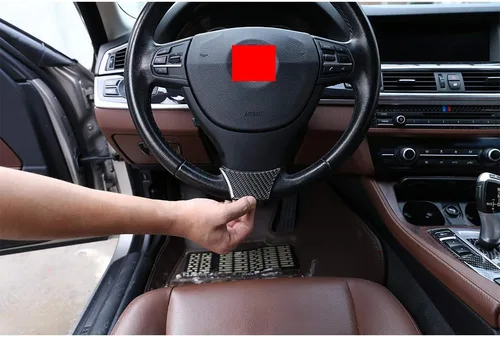 Miniatura 3 de YIWANG - Pegatina de fibra de carbono para el interior del volante, para BMW Serie 5 F10 F18 2011-2017