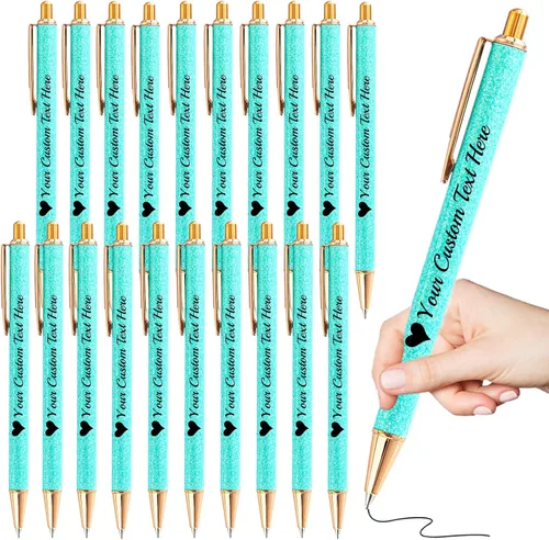 Miniatura 28 de Bolígrafos personalizados con purpurina con nombre a granel, 10 unidades, bolígrafos personalizados con punta de lápiz digital para mujeres y niñas