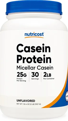 Miniatura 7 de Nutricost Proteína en Polvo de Caseína 2lb Vainilla - Caseína Micelar, Sin Gluten, Sin OGM
